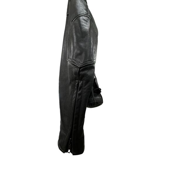Drag Specialties Black Leather Motorcycle Jacket Weave Size 38 Fit Large - Picture 5 of 13